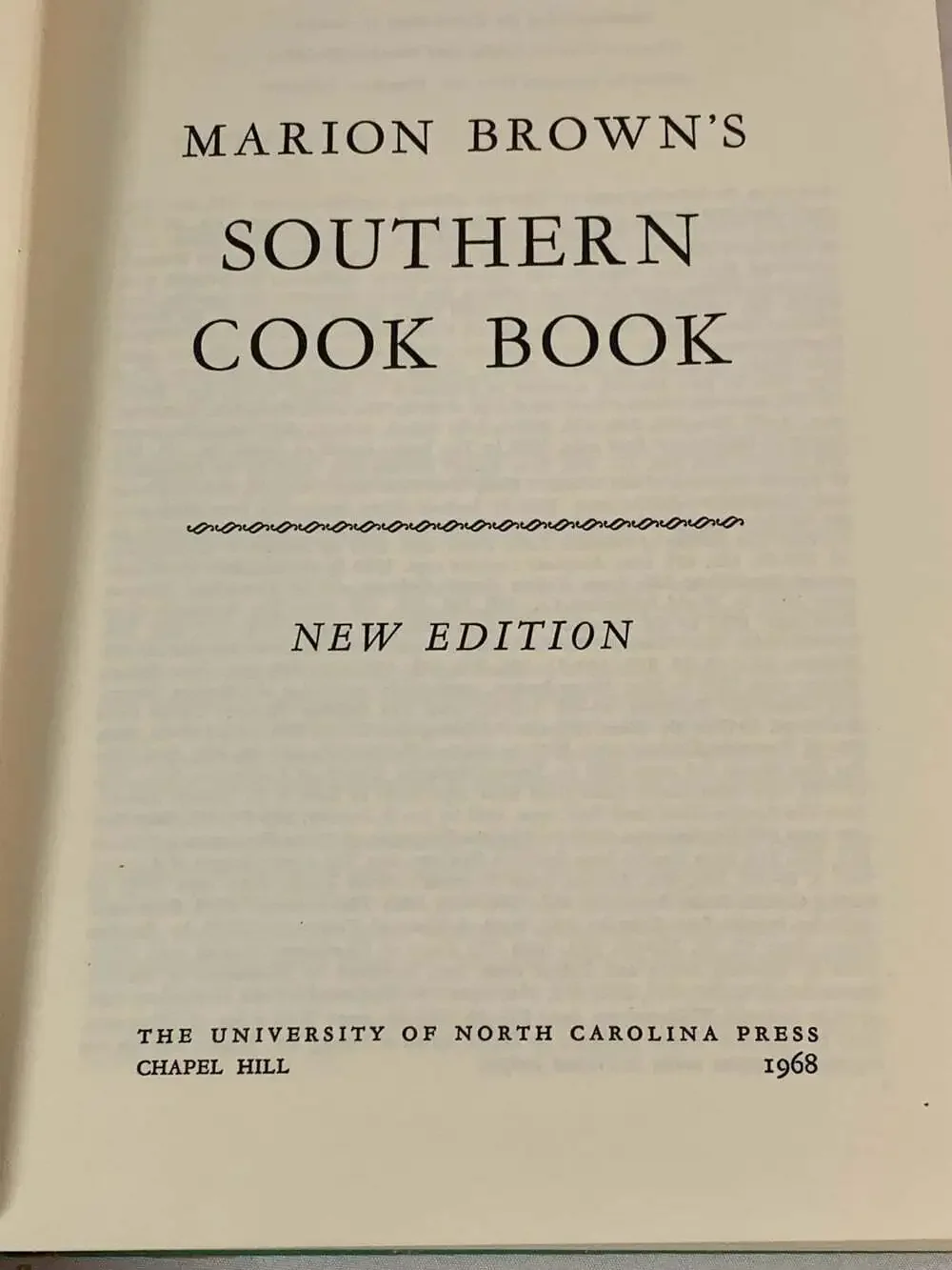 Marion Brown’s Southern Cook Book 1968 UNC Press